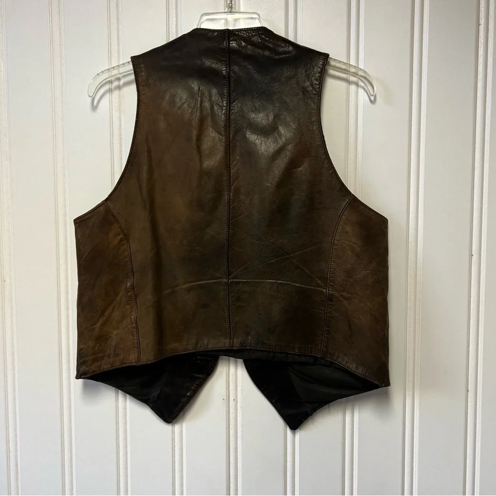 Vanson Leather Associates Vintage Leather Vest Mens Large